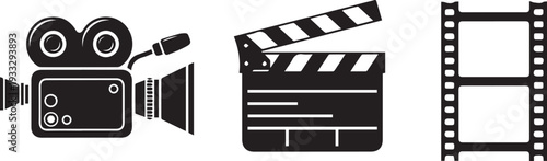 Film and cinema icon set