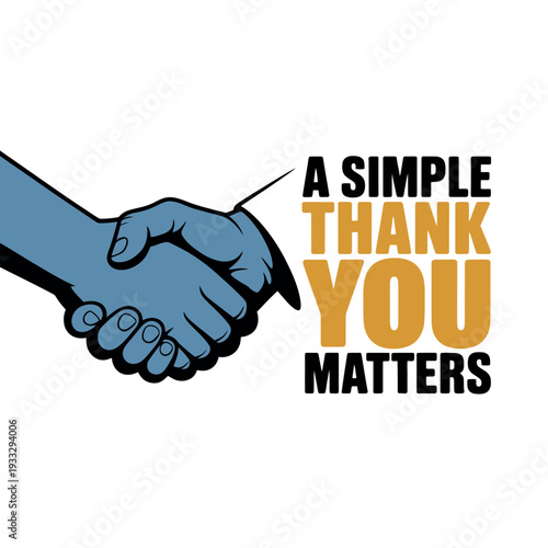 Handshake symbolizes partnership, agreement, and a simple thank you message.