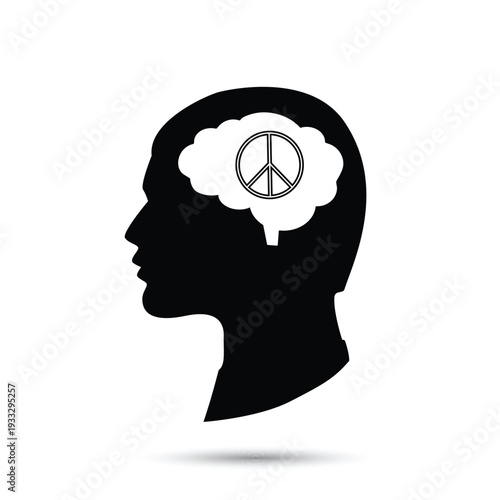 Peace Symbol with human head