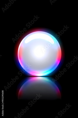 Bright white orb with colored glow background