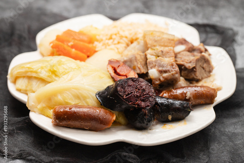 Cozido a portuguesa , Portuguese boiled dinner, traditional Portuguese stew