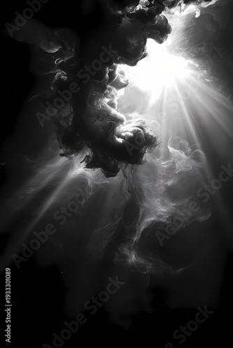Soft White Light Spilling on Charcoal Black Background