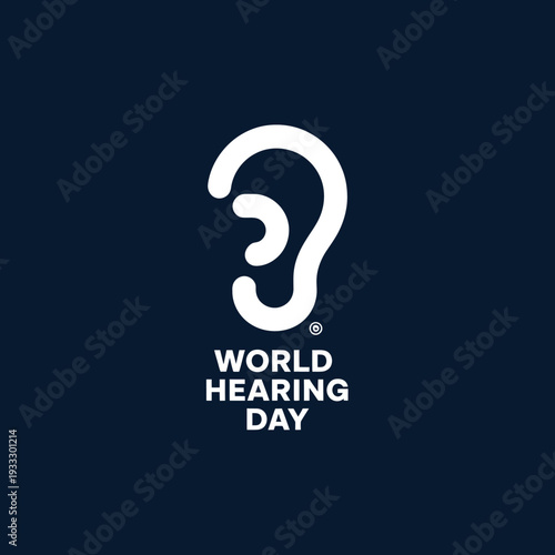 World Hearing Day awareness campaign logo with ear icon