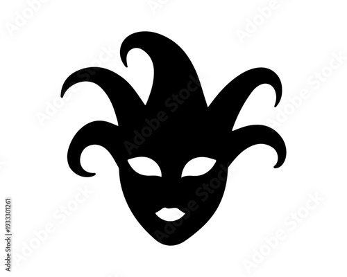 Elegant black masquerade mask with feathers for carnival