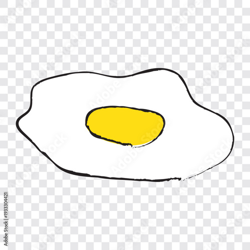 Cooked fried egg with yolk and egg white flat color vector icon for food apps and websites. EPS 10.