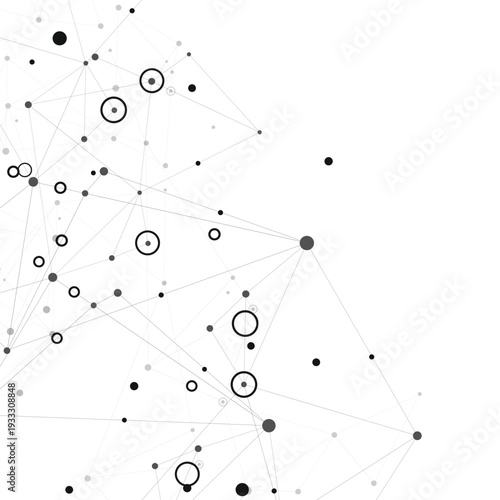Set abstract vector illustrations depicting interconnected nodes and lines. Suitable for presentations and web design and educational materials