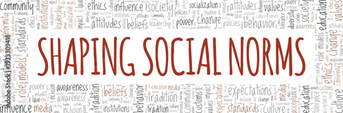 Shaping Social Norms word cloud conceptual design isolated on white background.