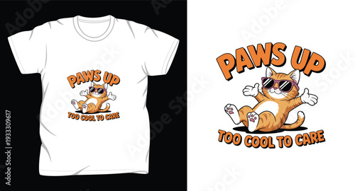 cat graphic vector art t shirt design print template