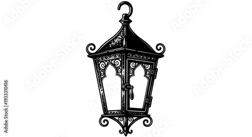 ornate vintage metal lantern with intricate patterns
