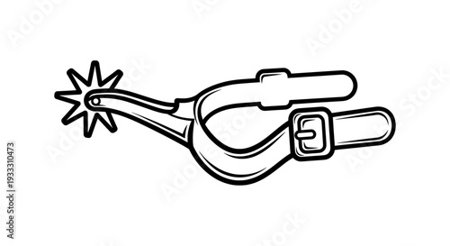 black and white metal spurs with starburst detail