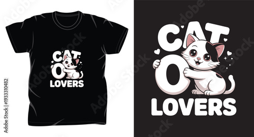 cat graphic vector art t shirt design print template