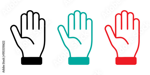 Hand gestures with different colors and numbers of fingers