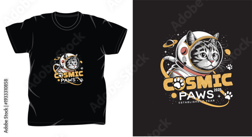 cat graphic vector art t shirt design print template