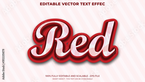 Red Editable Vector Text Effect With Modern Background