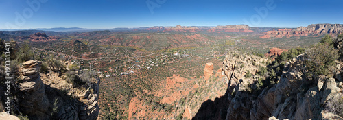Panorama From West Twin Butte In Sedona Arizona Overlooking Oak Creek
