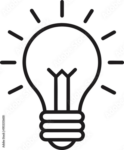 electric bulb light icon on transparent 