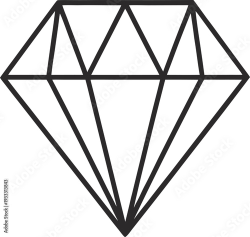 Diamond gemstone isolated illustration.