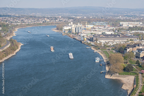 Cargo Ships on the Rhine and Andernach Port