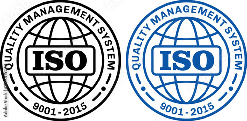 ISO 9001:2015 Certified Symbol – Quality Assurance Certification Logo Badge Vector Icon for Business Compliance and Management Standard