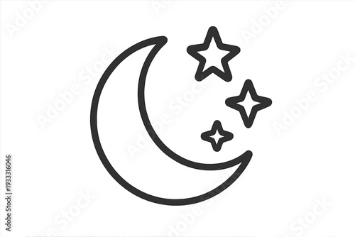 Moon and stars icon against a gradient background