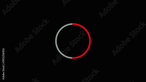 Loading progress circular indicator red gray animation