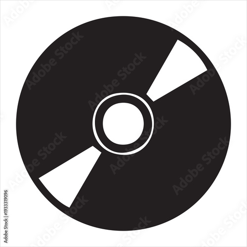 optical disc icon silhouette filled Adobe Illustrator Artwork