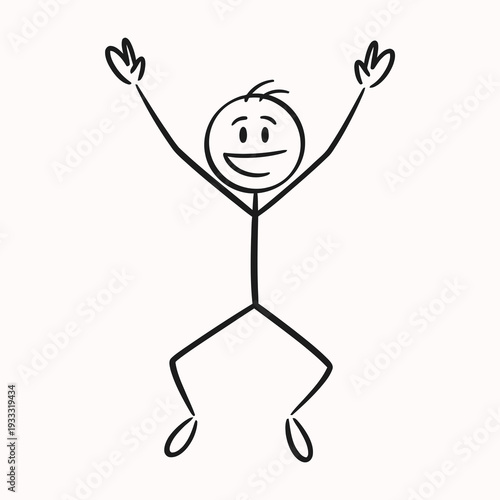Wallpaper Mural Stick figure man jumping with joy. Torontodigital.ca