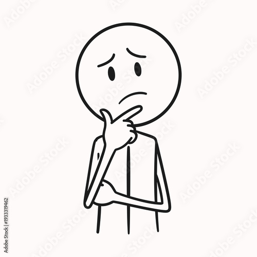 Wallpaper Mural Thinking Person with Hand on Chin. Torontodigital.ca