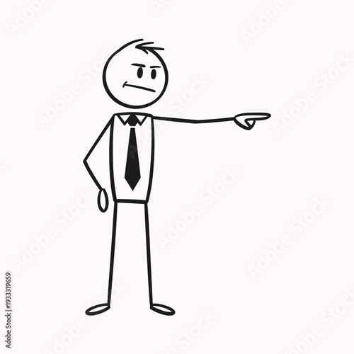 Wallpaper Mural Simple Stick Figure Man Pointing Gesture. Torontodigital.ca