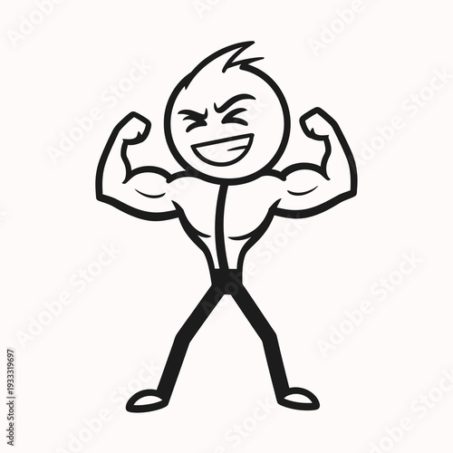 Wallpaper Mural Cartoon Character Showing Muscles and Strength. Torontodigital.ca