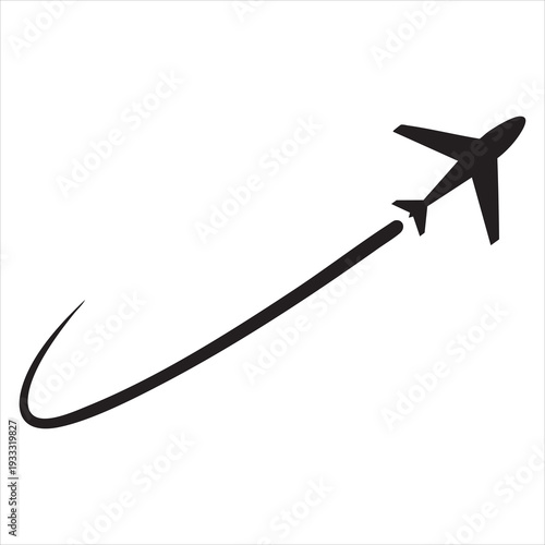 Airplane path icon. airplane take off showing travel design. flat vector illustration simple design. Adobe Illustrator Artwork