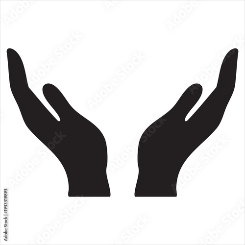 Vector protecting hands icon. Cupped hands Adobe Illustrator Artwork