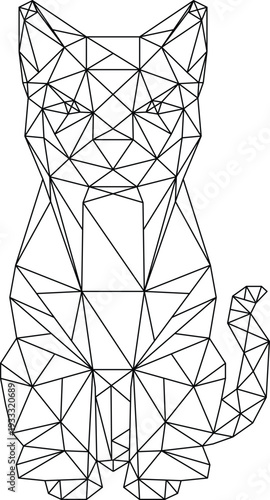 Geometric cat representing abstract artistry and low poly design