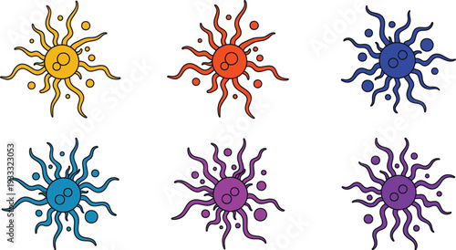 Colorful neuron cells illustration