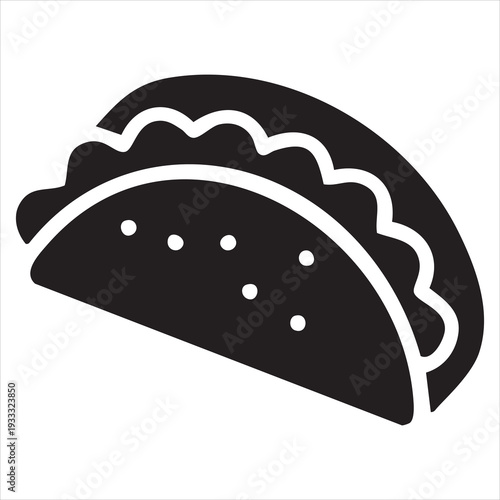 taco stencil icon silhouette vector illustration