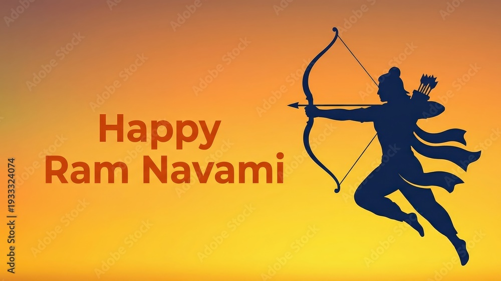 Fototapeta premium Happy ram navami poster illustration.