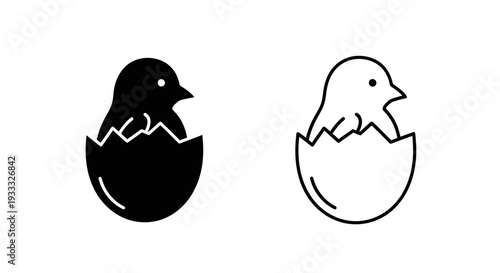 Hatching chicks dual color icon Vector
