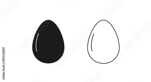 Black and white egg shapes Vector