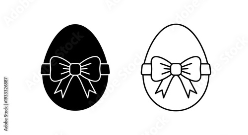 Easter egg bow decor Vector