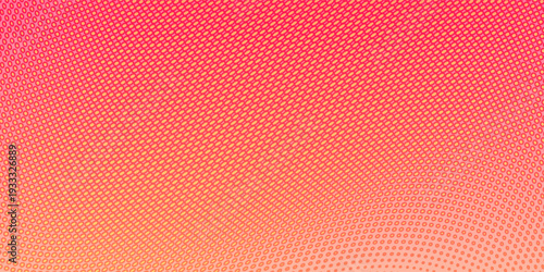 Pink  orange red polka dots gradient halftone background. Pop art cartoon dot texture with comic graphic design, Horizontal abstract pattern wall. vector modern
