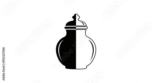 Black and white pepper shaker icon Vector