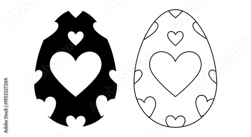 Easter egg heart puzzle pieces Vector