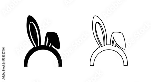 Bunny ears headband clipart Vector