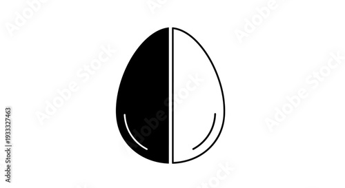 Black and white egg Vector