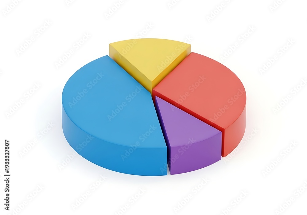 Obraz premium A colorful pie chart with four sections