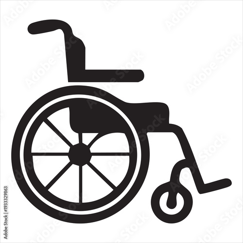  Vintage silhouette illustration of an old disabled person in a wheelchair vehicle icon Adobe Illustrator Artwork