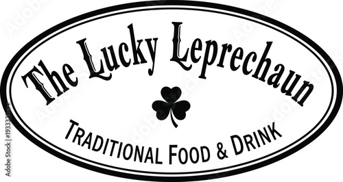 St patricks day logo for the lucky leprechaun traditional food and drink