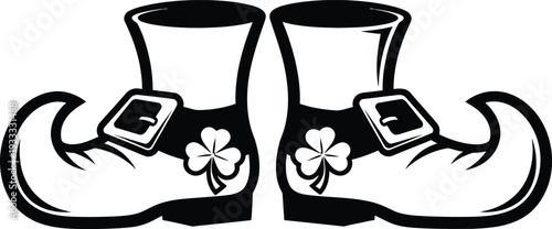 St patricks day irish shamrock boots illustration