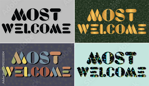 most welcome corporate typography colorful editable vector design