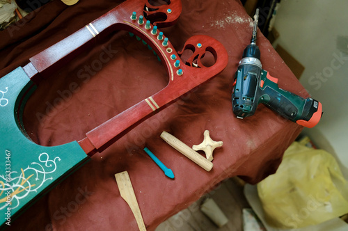 musical instrument parts on the table